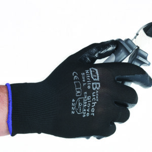 Перчатки для механических работ с нитриловым покрытием, черные, размер M